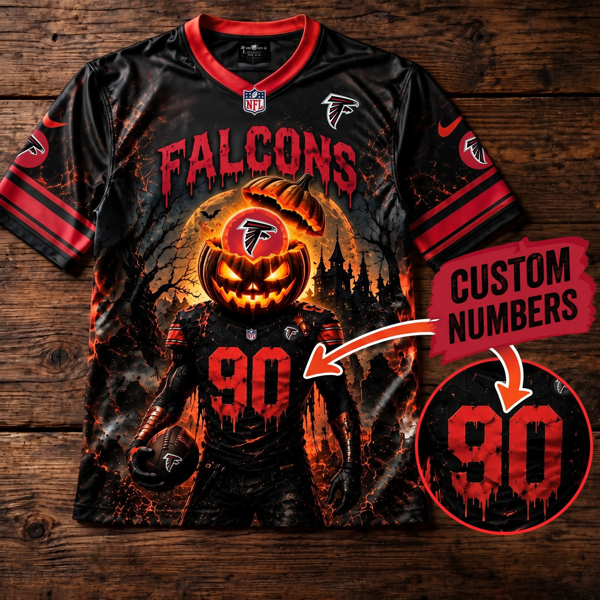 PREMIUM NFL X AF EXCLUSIVE SPOOKY NIGHT V-Neck Shirt Limited 2026