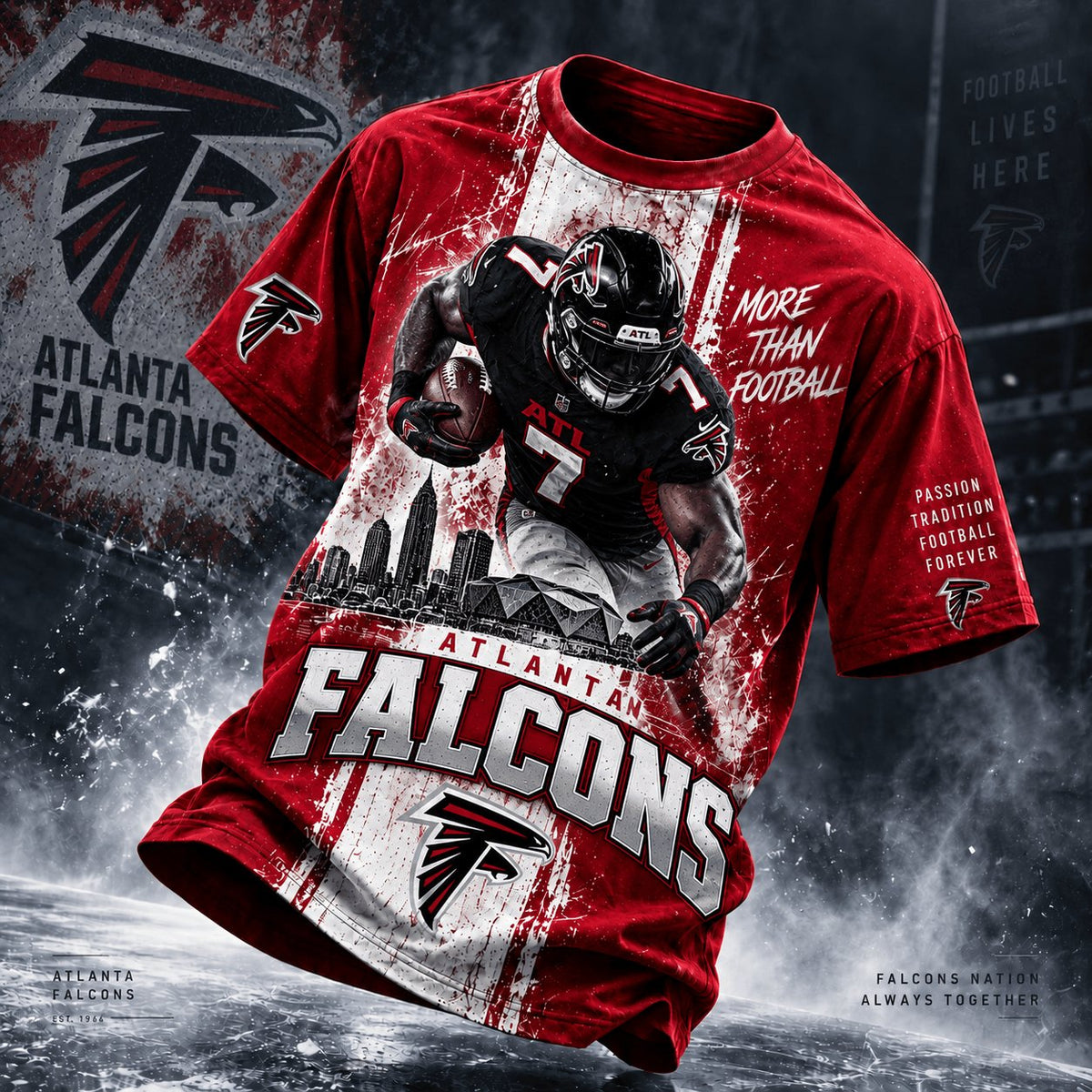 PREMIUM NFL X ATL EXCLUSIVE Ice Grit 3D Shirt For Fans Limited Edition