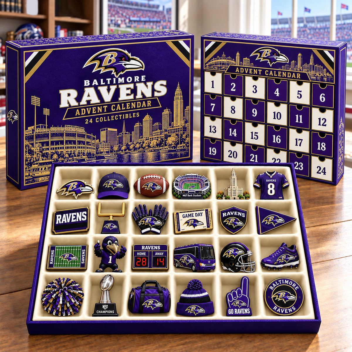 PREMIUM NFL X BAL BESPOKE OFFICIAL NFL 24-Day Game Day Surprise Countdown Box Limited Edition