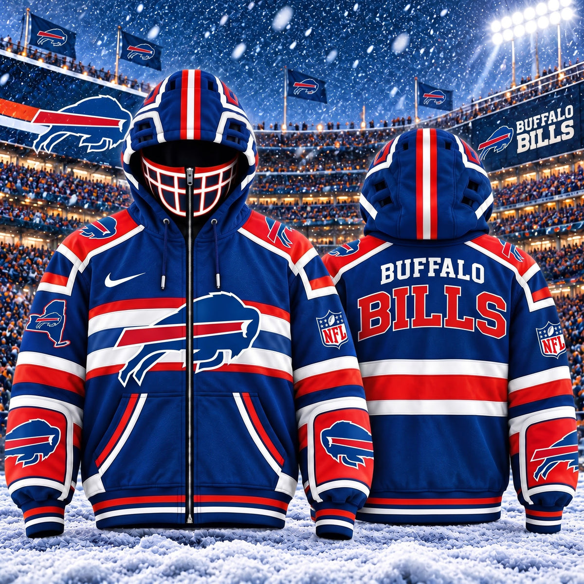 PREMIUM NFL X BB EXCLUSIVE 3D Zipper Jacket Helmet MARK EDITION