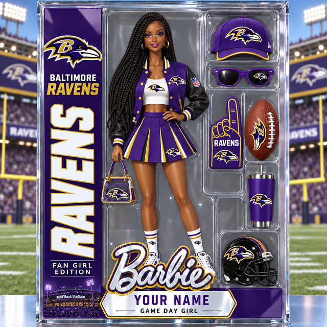 PREMIUM NFL X BR Barbie PERSONALIZED Acrylic Block Plaque Gifts For Fan - Limited Edition