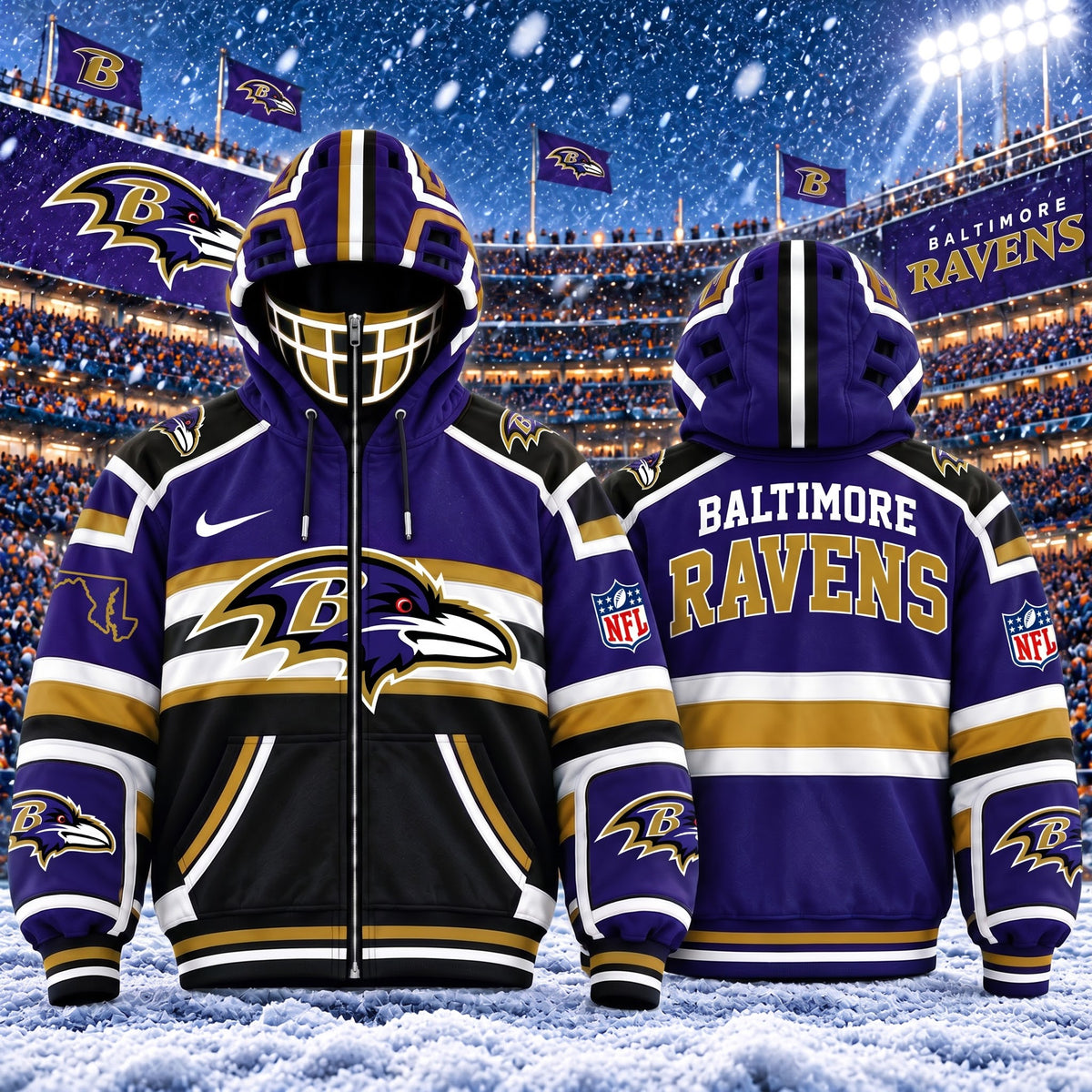 PREMIUM NFL X BR EXCLUSIVE 3D Zipper Jacket Helmet MARK EDITION