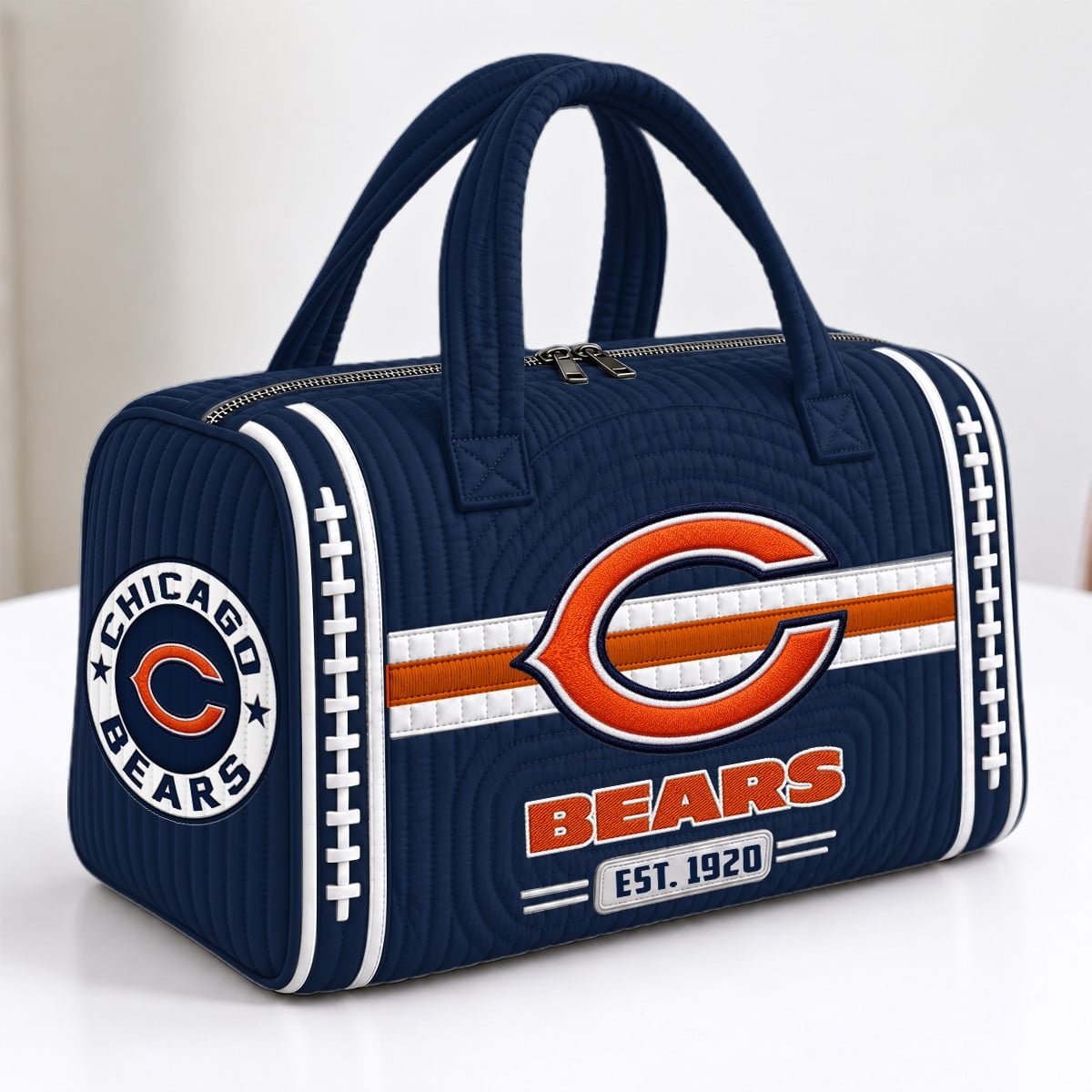 PREMIUM NFL X CHI EXCLUSIVE 3D Quilted Luggage Travel Bag LIMITED EDITION