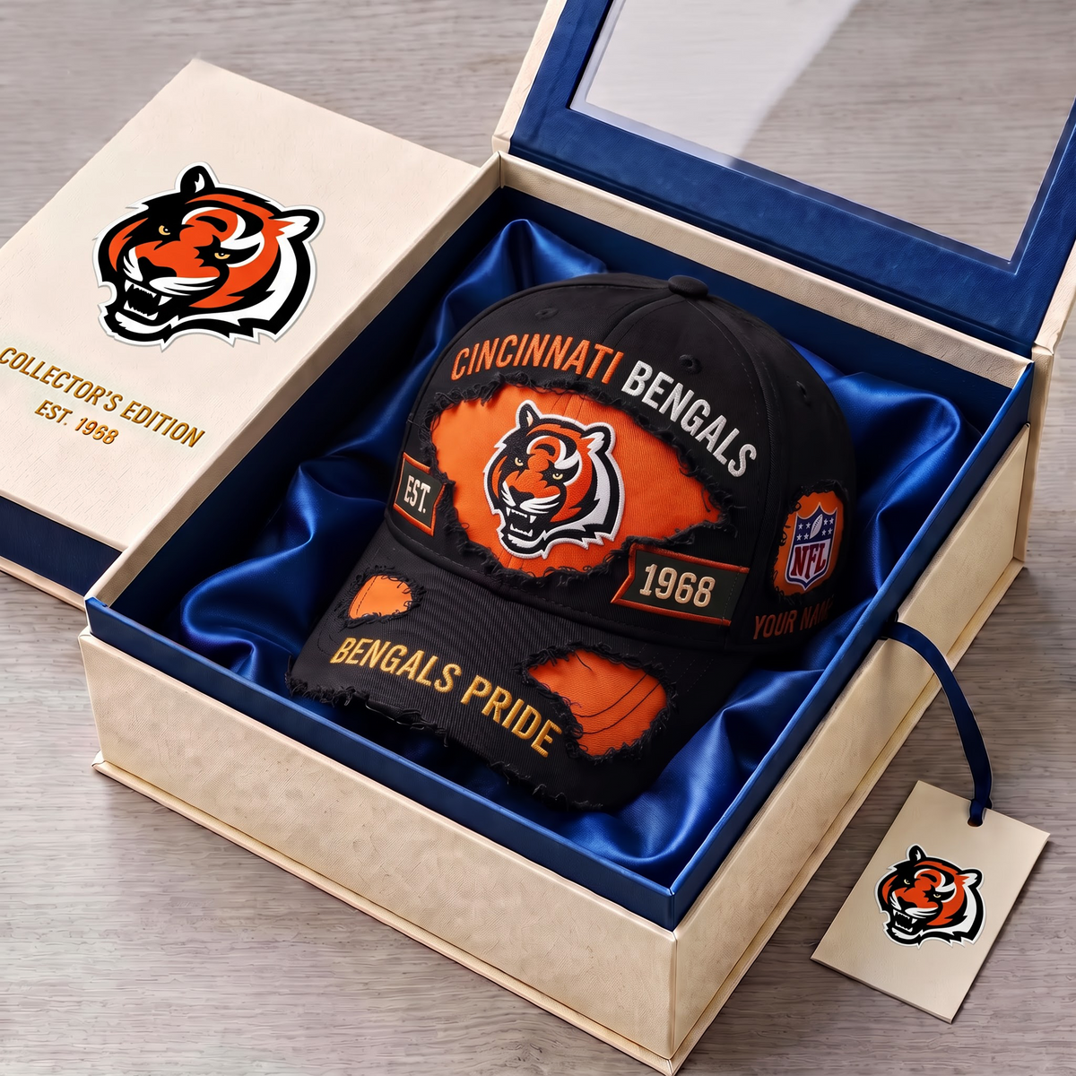 PREMIUM NFL X CIN DELUXE CUSTOME NAME CLASSIC CAP LIMTED EDITION