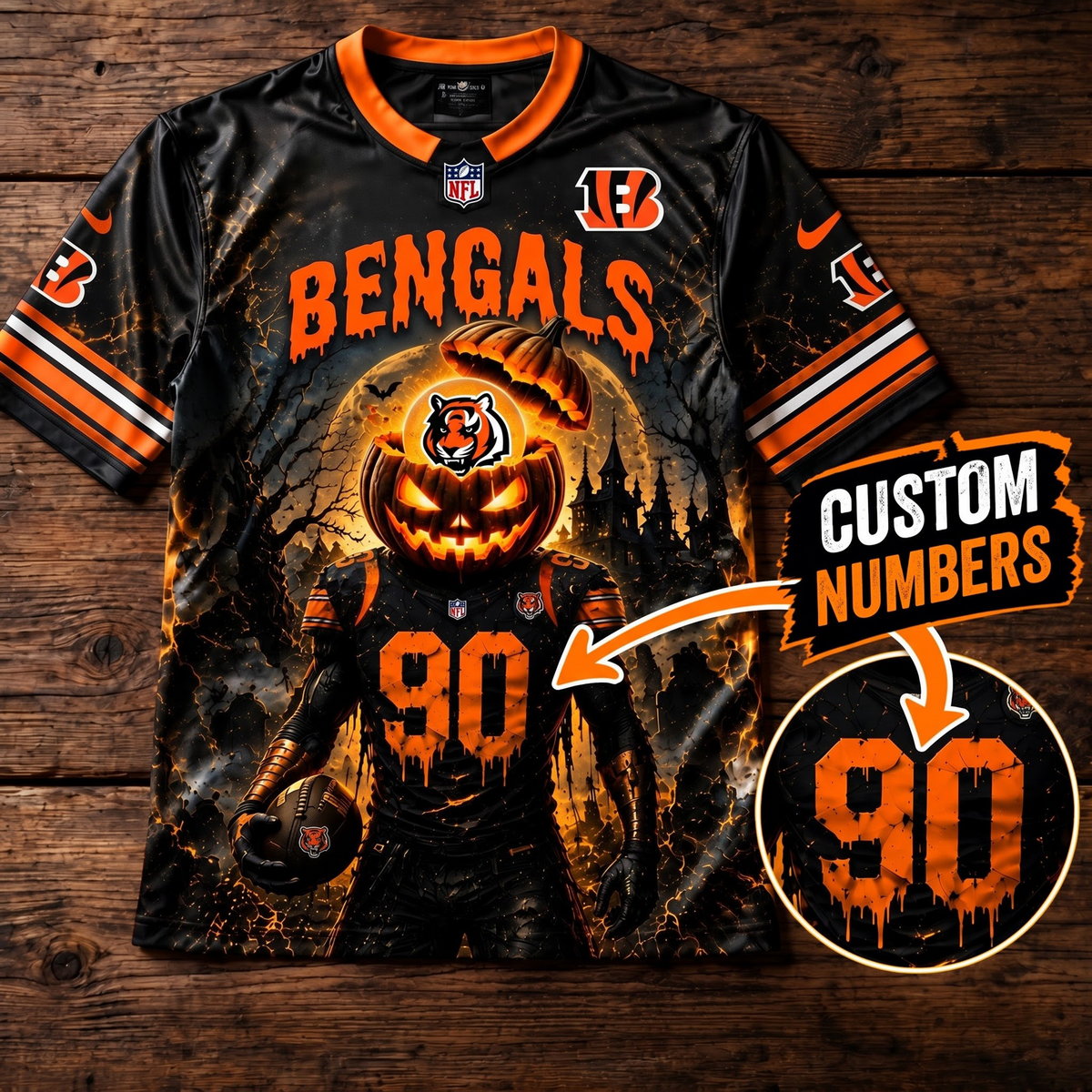 PREMIUM NFL X CIN EXCLUSIVE SPOOKY NIGHT V-Neck Shirt Limited 2026