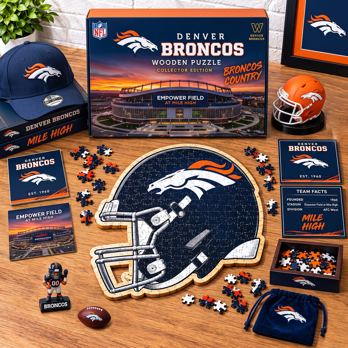 PREMIUM NFL X DB EXCLUSIVE Helmet - Wooden Puzzle Gift For Fan Limited Edition