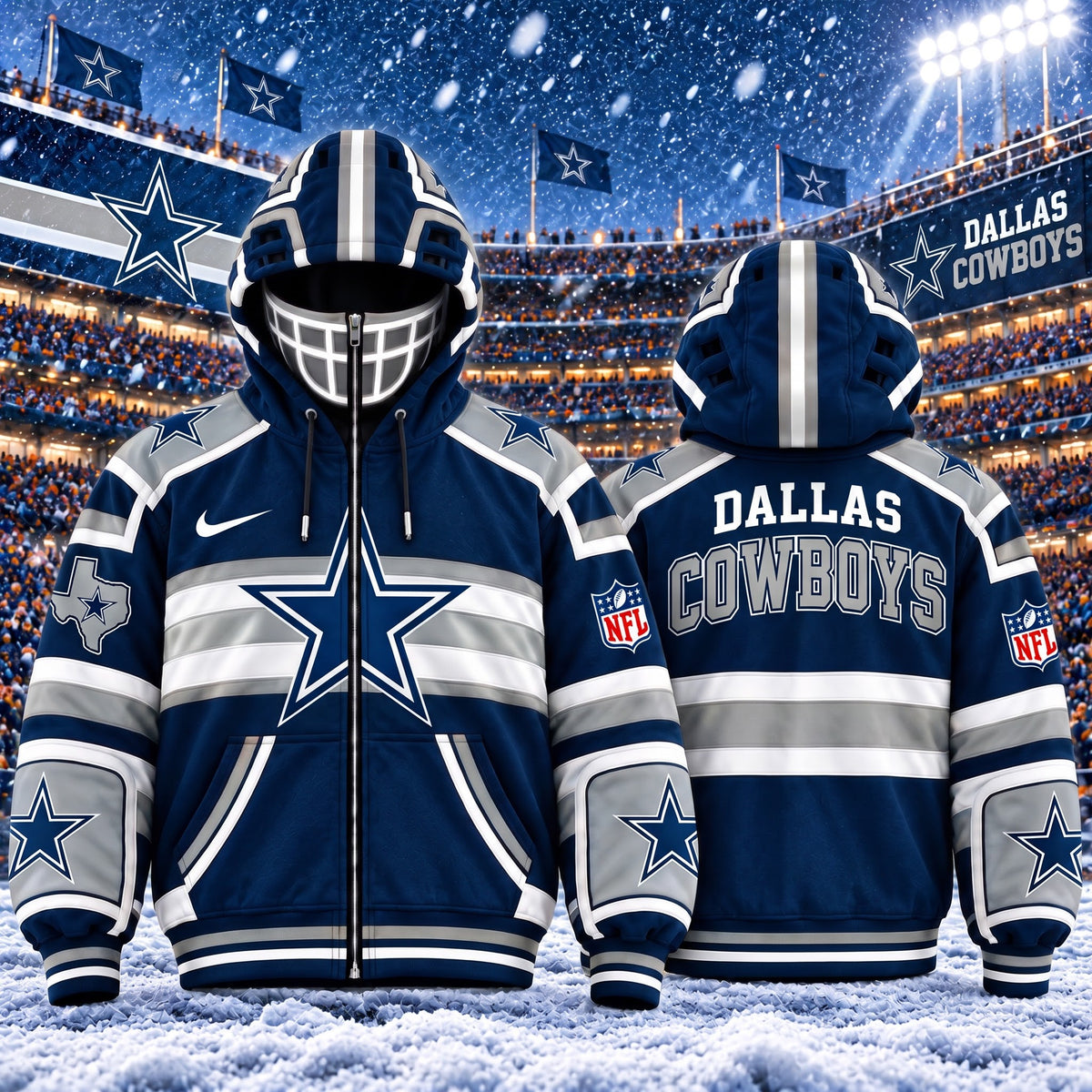 PREMIUM NFL X DC EXCLUSIVE 3D Zipper Jacket Helmet MARK EDITION