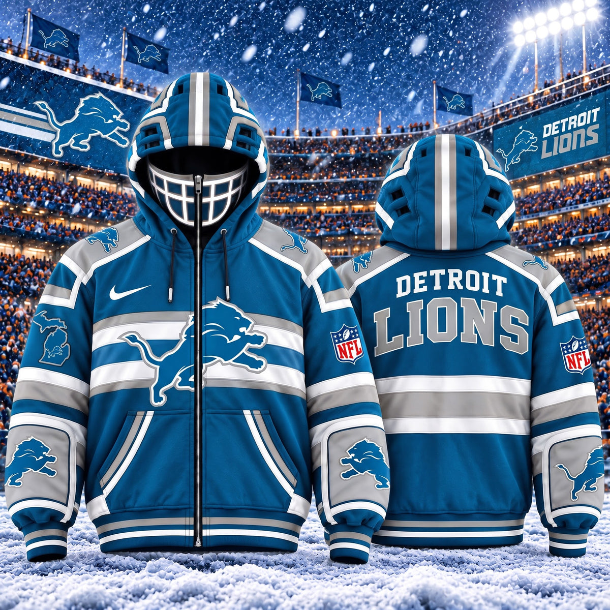 PREMIUM NFL X DL EXCLUSIVE 3D Zipper Jacket Helmet MARK EDITION