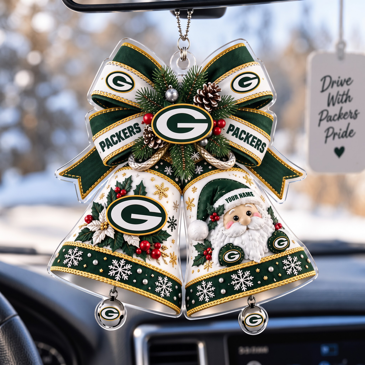 PREMIUM NFL X GBP EXCLUSIVE Christmas KICK OFF Personalized Acrylic Car Ornament LIMITED EDITION