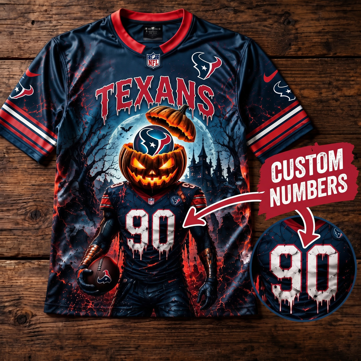 PREMIUM NFL X HT EXCLUSIVE SPOOKY NIGHT V-Neck Shirt Limited 2026