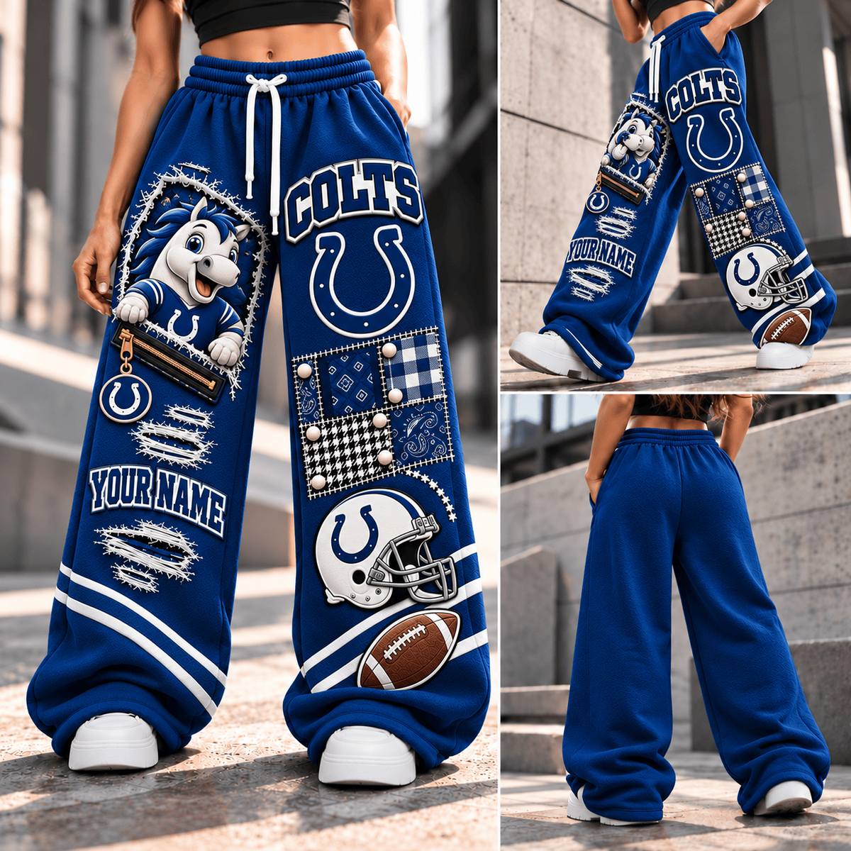 PREMIUM NFL X IC EXCLUSIVE BESPOKE NAME Long Wide Sweatpants Limited Edition