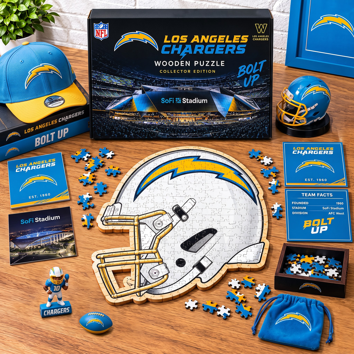 PREMIUM NFL X LAC EXCLUSIVE Helmet - Wooden Puzzle Gift For Fan Limited Edition