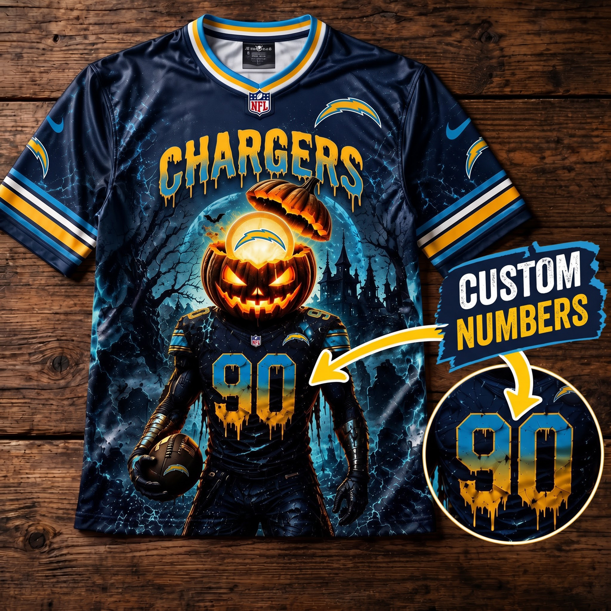 PREMIUM NFL X LAC EXCLUSIVE SPOOKY NIGHT V-Neck Shirt Limited 2026