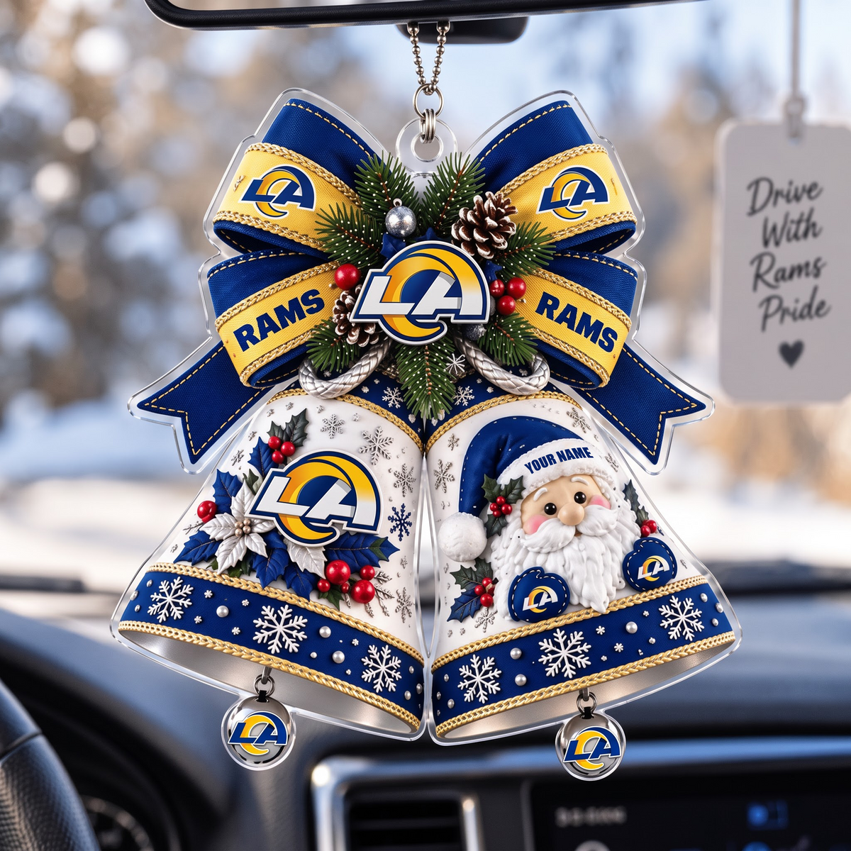 PREMIUM NFL X LAR EXCLUSIVE Christmas KICK OFF Personalized Acrylic Car Ornament LIMITED EDITION