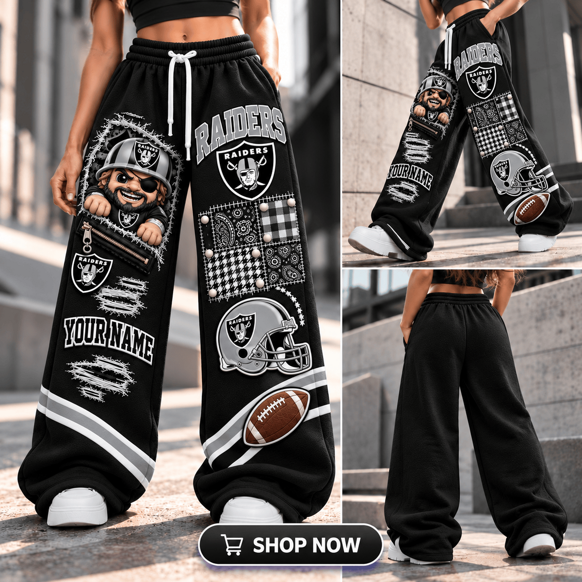 PREMIUM NFL X LVR EXCLUSIVE BESPOKE NAME Long Wide Sweatpants Limited Edition