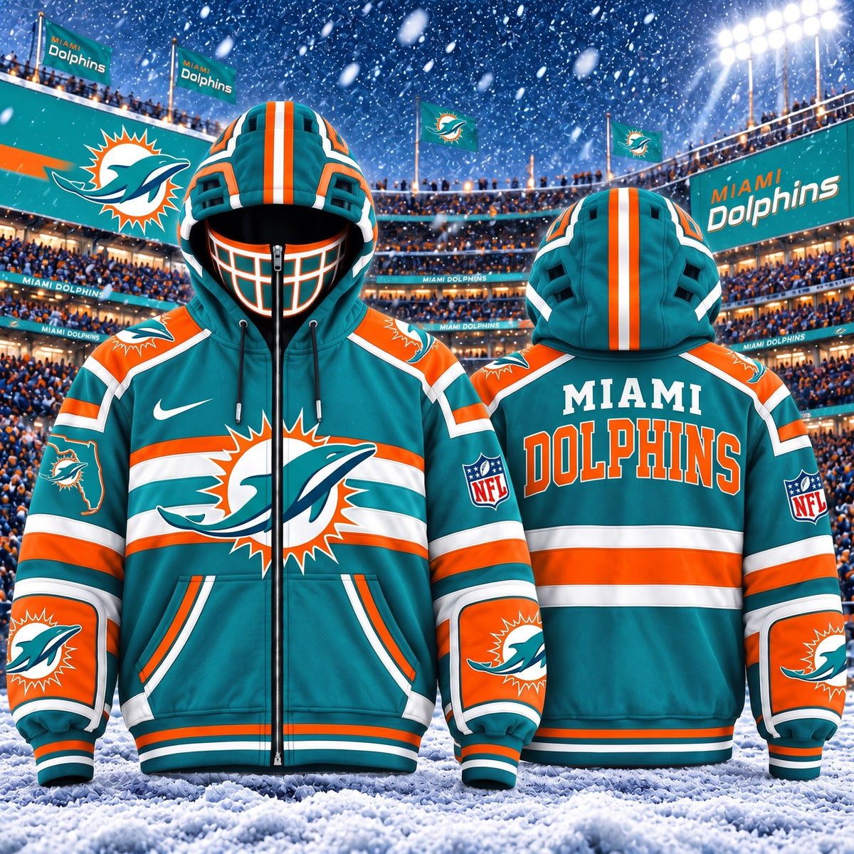 PREMIUM NFL X MD EXCLUSIVE 3D Zipper Jacket Helmet MARK EDITION