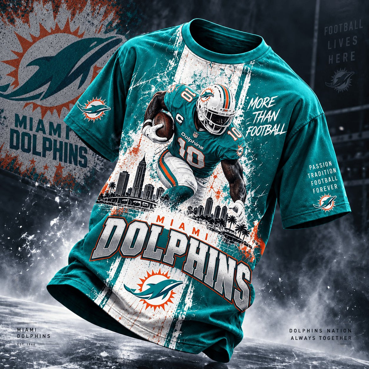 PREMIUM NFL X MIA EXCLUSIVE Ice Grit 3D Shirt For Fans Limited Edition