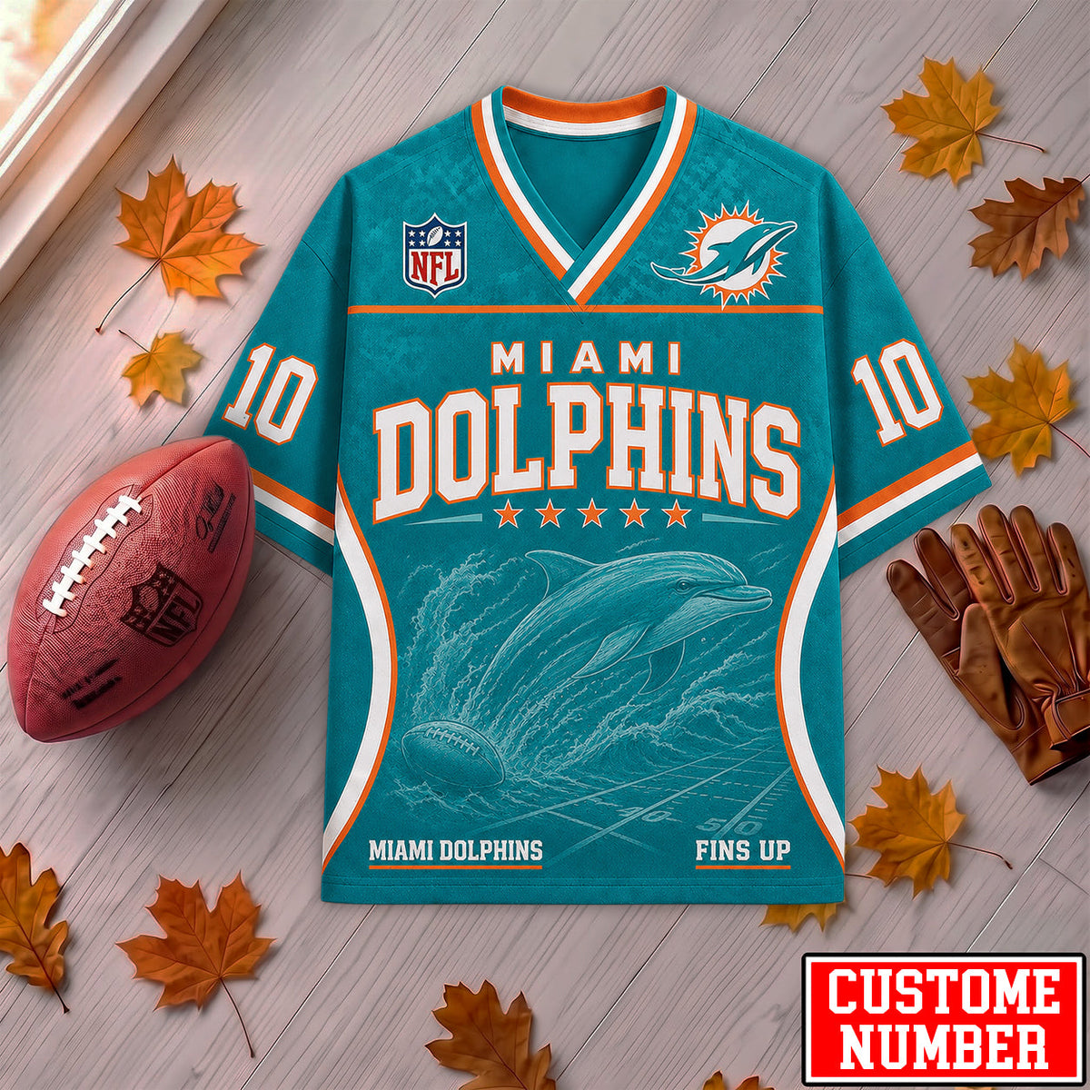PREMIUM NFL X MIA EXCLUSIVE PERONALIZED Gridiron Legacy V-Neck SHIRT LIMITED EDITION