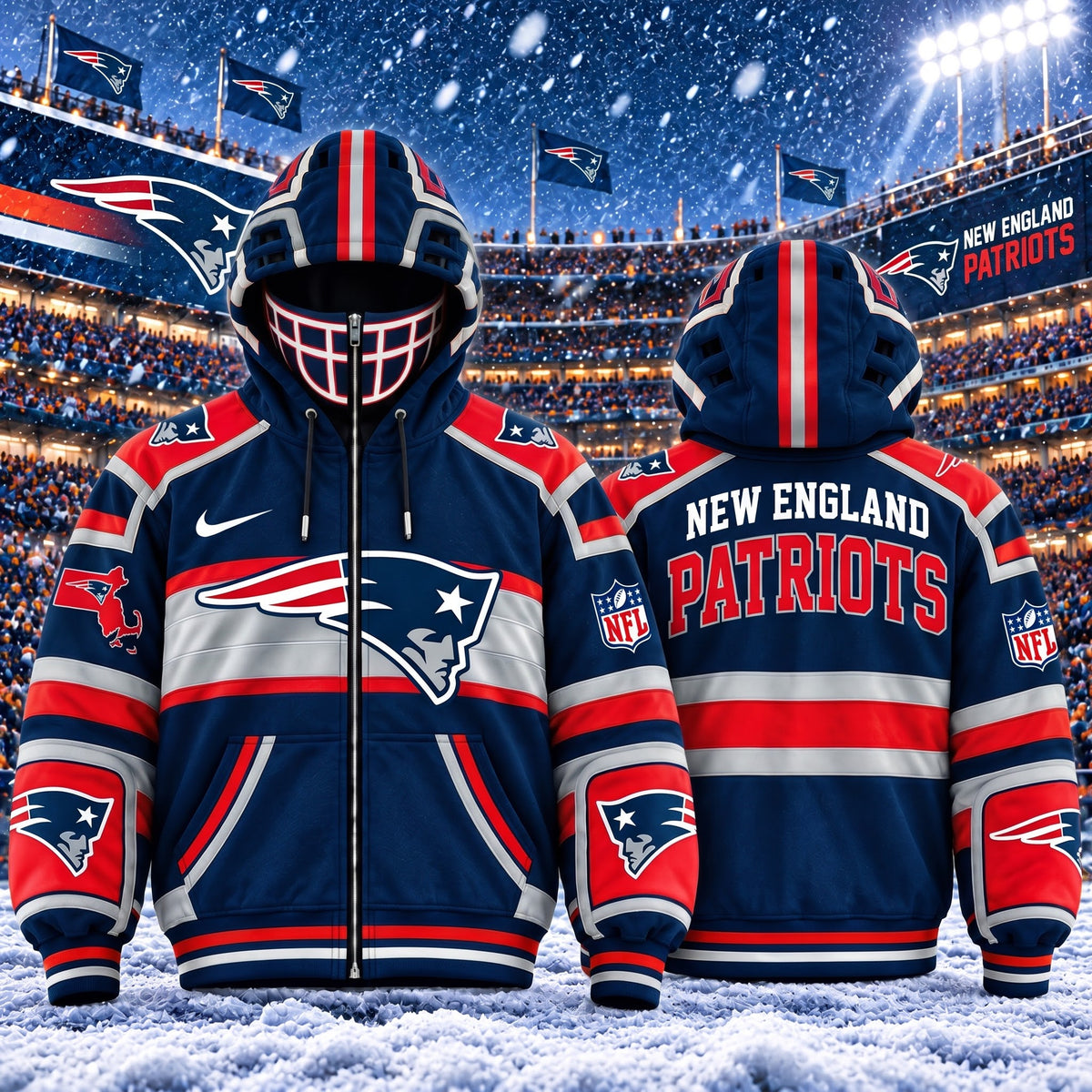 PREMIUM NFL X NEP EXCLUSIVE 3D Zipper Jacket Helmet MARK EDITION