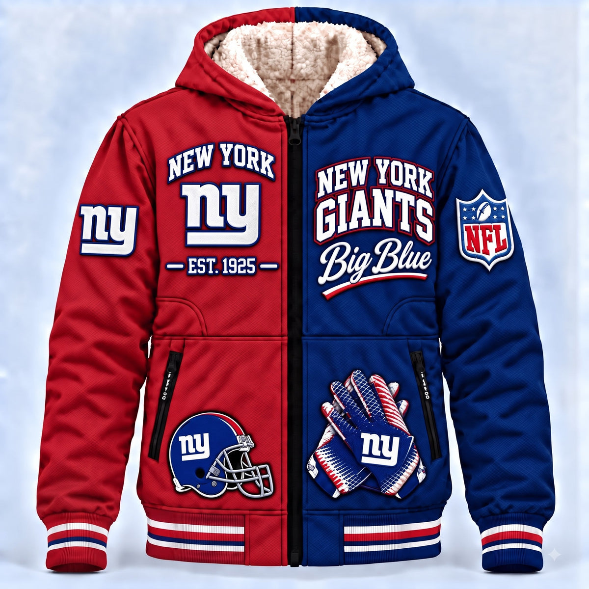 PREMIUM NFL X NYG AURA LUXE FLEECE JACKET LIMITED EDITION