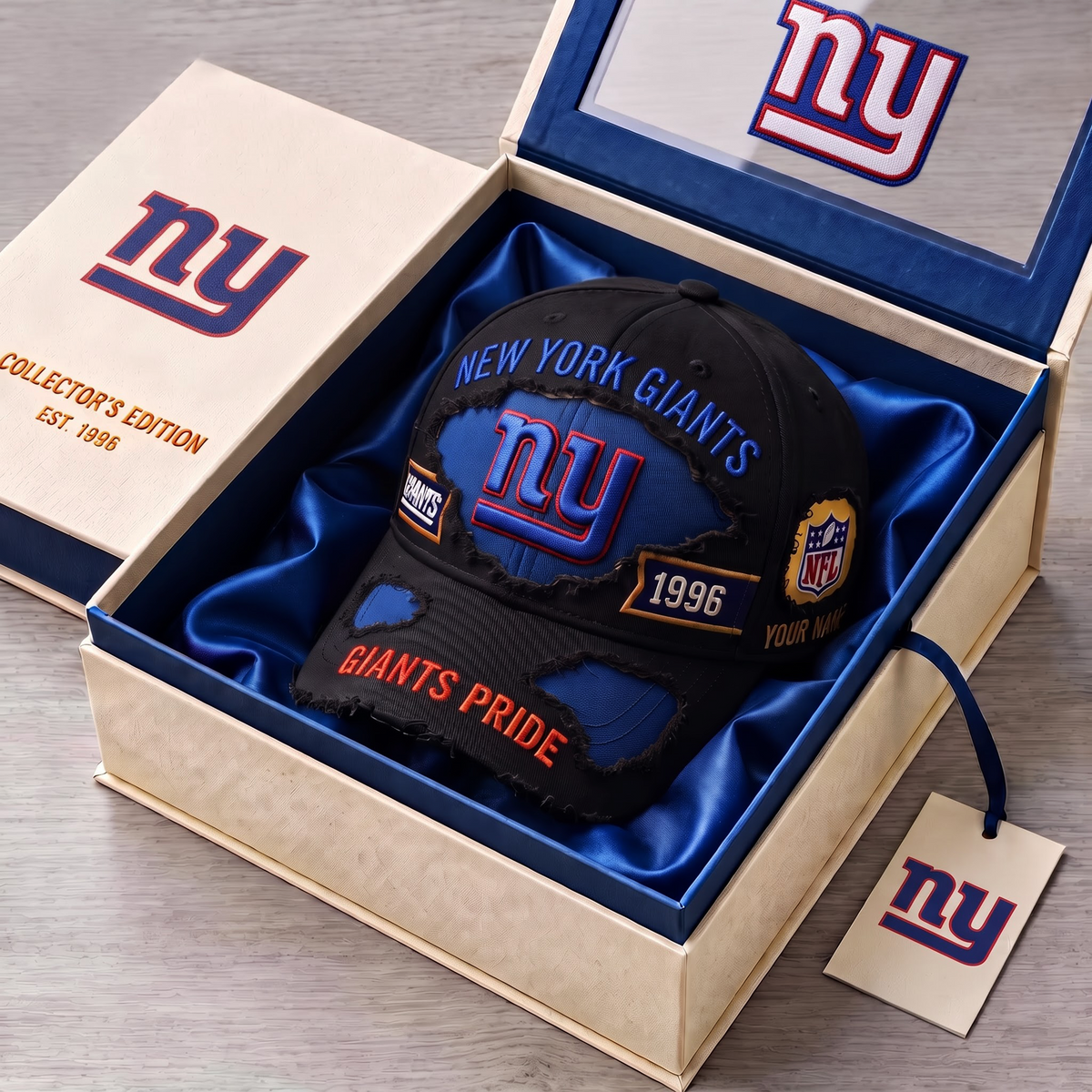 PREMIUM NFL X NYG DELUXE CUSTOME NAME CLASSIC CAP LIMTED EDITION