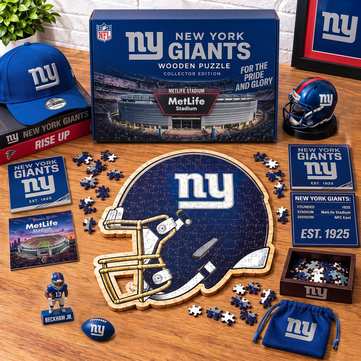 PREMIUM NFL X NYG EXCLUSIVE Helmet - Wooden Puzzle Gift For Fan Limited Edition
