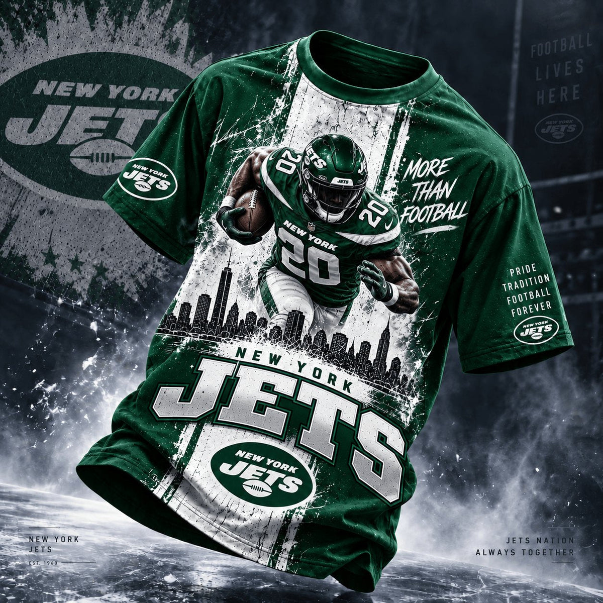 PREMIUM NFL X NYJ EXCLUSIVE Ice Grit 3D Shirt For Fans Limited Edition