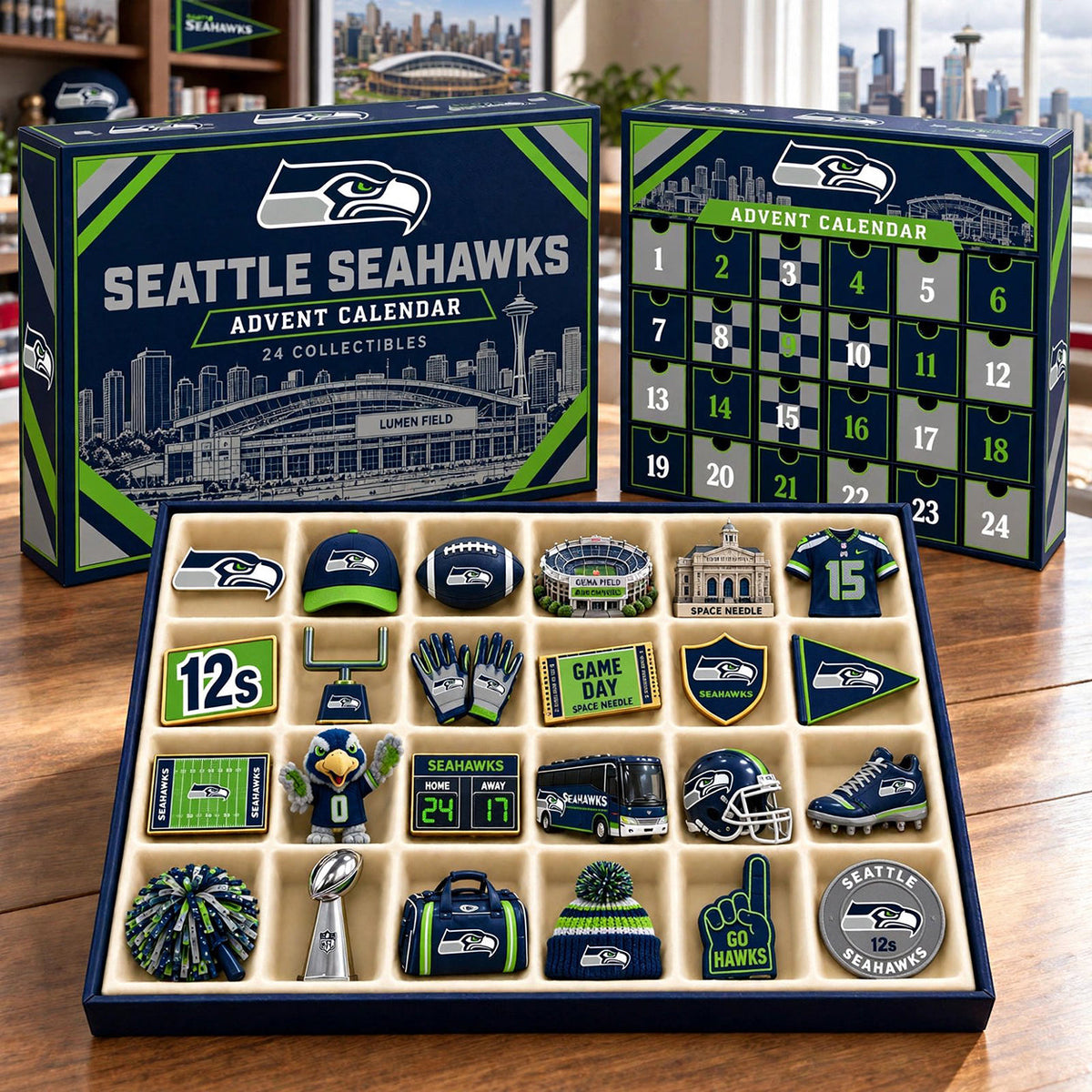 PREMIUM NFL X SEA BESPOKE OFFICIAL NFL 24-Day Game Day Surprise Countdown Box Limited Edition