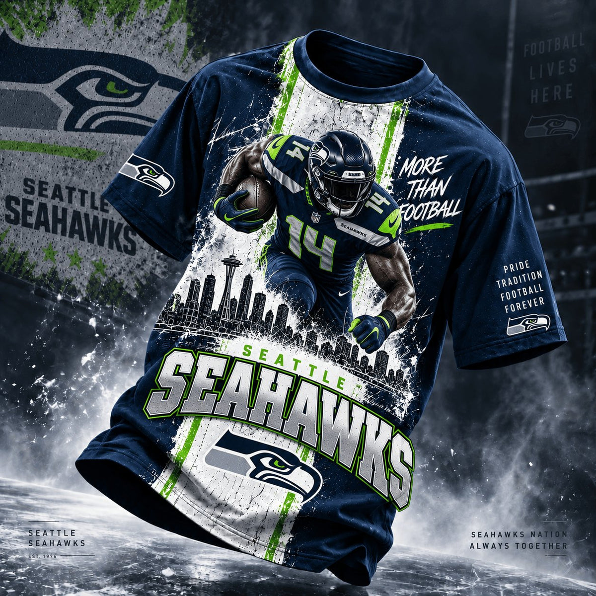 PREMIUM NFL X SEA EXCLUSIVE Ice Grit 3D Shirt For Fans Limited Edition