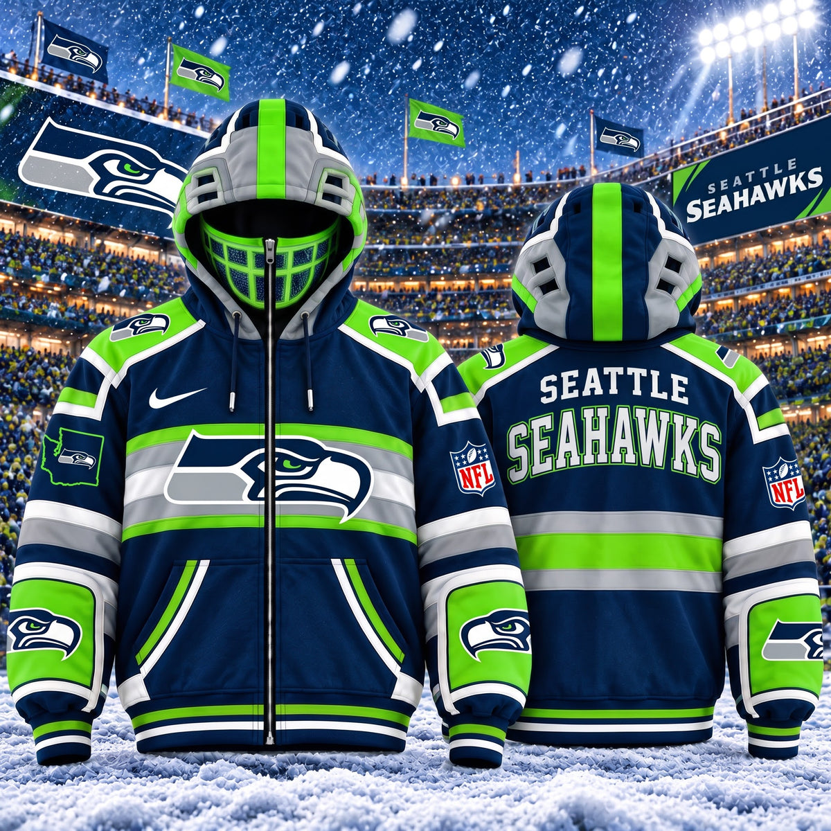 PREMIUM NFL X SS EXCLUSIVE 3D Zipper Jacket Helmet MARK EDITION
