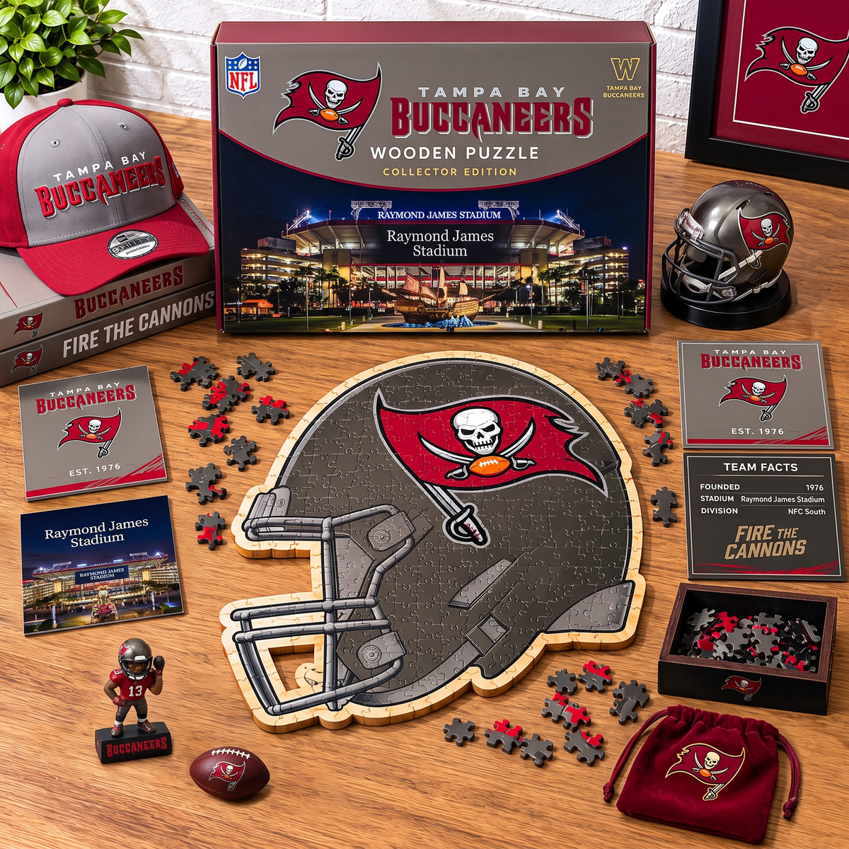 PREMIUM NFL X TBB EXCLUSIVE Helmet - Wooden Puzzle Gift For Fan Limited Edition