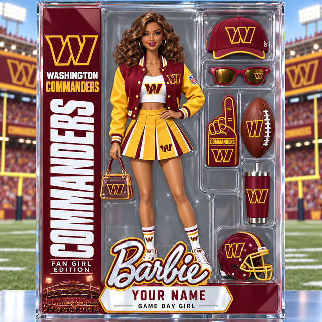 PREMIUM NFL X WC Barbie PERSONALIZED Acrylic Block Plaque Gifts For Fan - Limited Edition