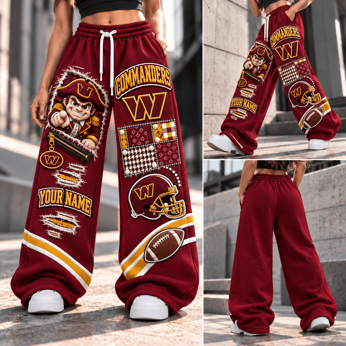 PREMIUM NFL X WC EXCLUSIVE BESPOKE NAME Long Wide Sweatpants Limited Edition