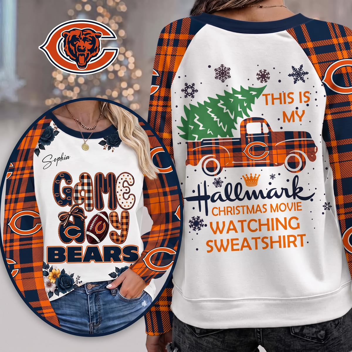 PREMIUM NFL x CB EXCLUSIVE PERSONALIZED Cozy Round Neck Raglan Sleeve Sweatshirt