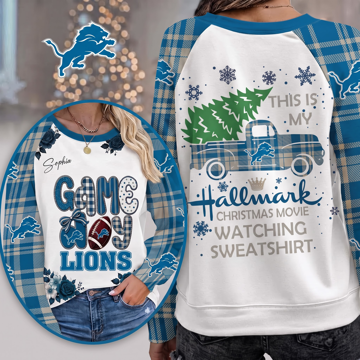 PREMIUM NFL x DL EXCLUSIVE PERSONALIZED Cozy Round Neck Raglan Sleeve Sweatshirt