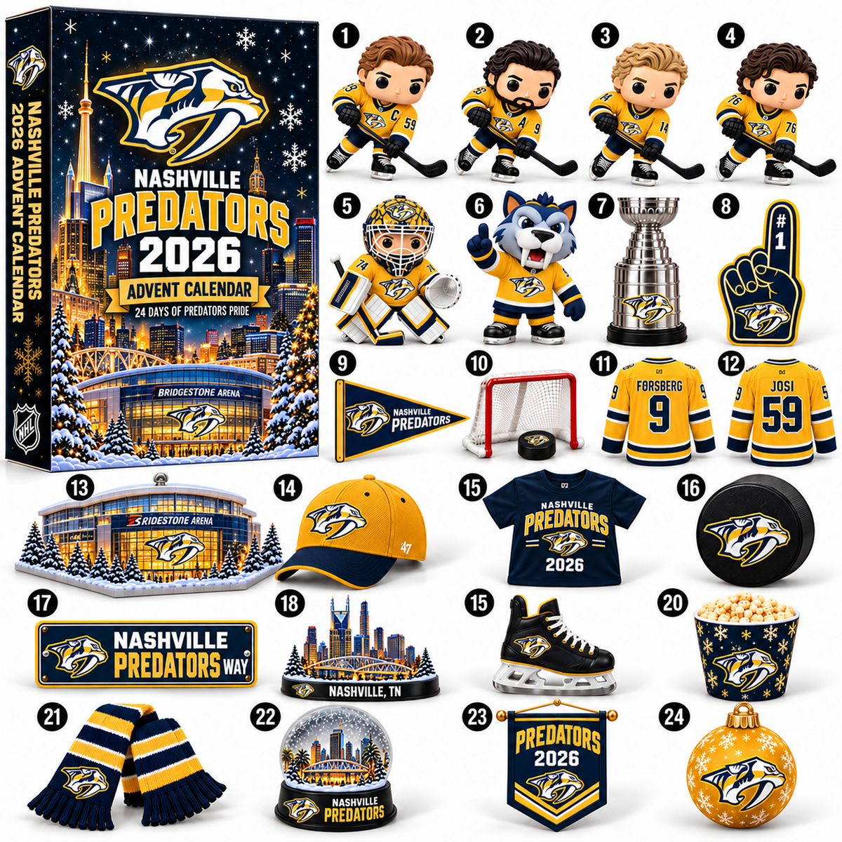 PREMIUM NHL X NAS 24-Day Game Day Surprise Countdown V2 Advent Calendar