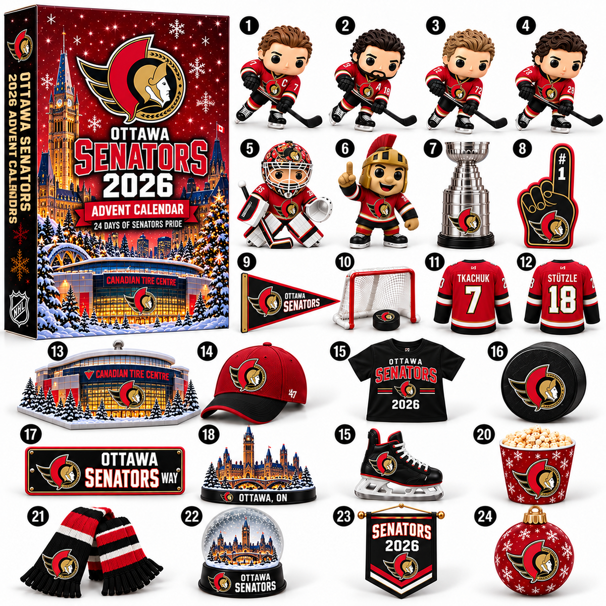 PREMIUM NHL X OTT 24-Day Game Day Surprise Countdown V2 Advent Calendar