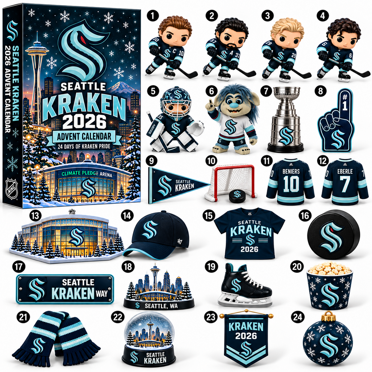 PREMIUM NHL X SEA 24-Day Game Day Surprise Countdown V2 Advent Calendar