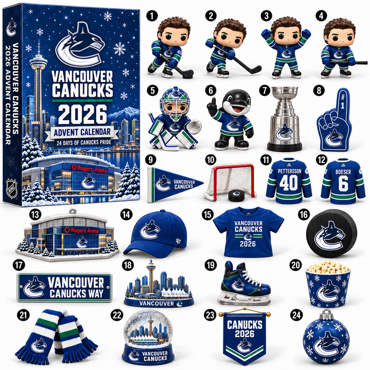 PREMIUM NHL X VAN 24-Day Game Day Surprise Countdown V2 Advent Calendar
