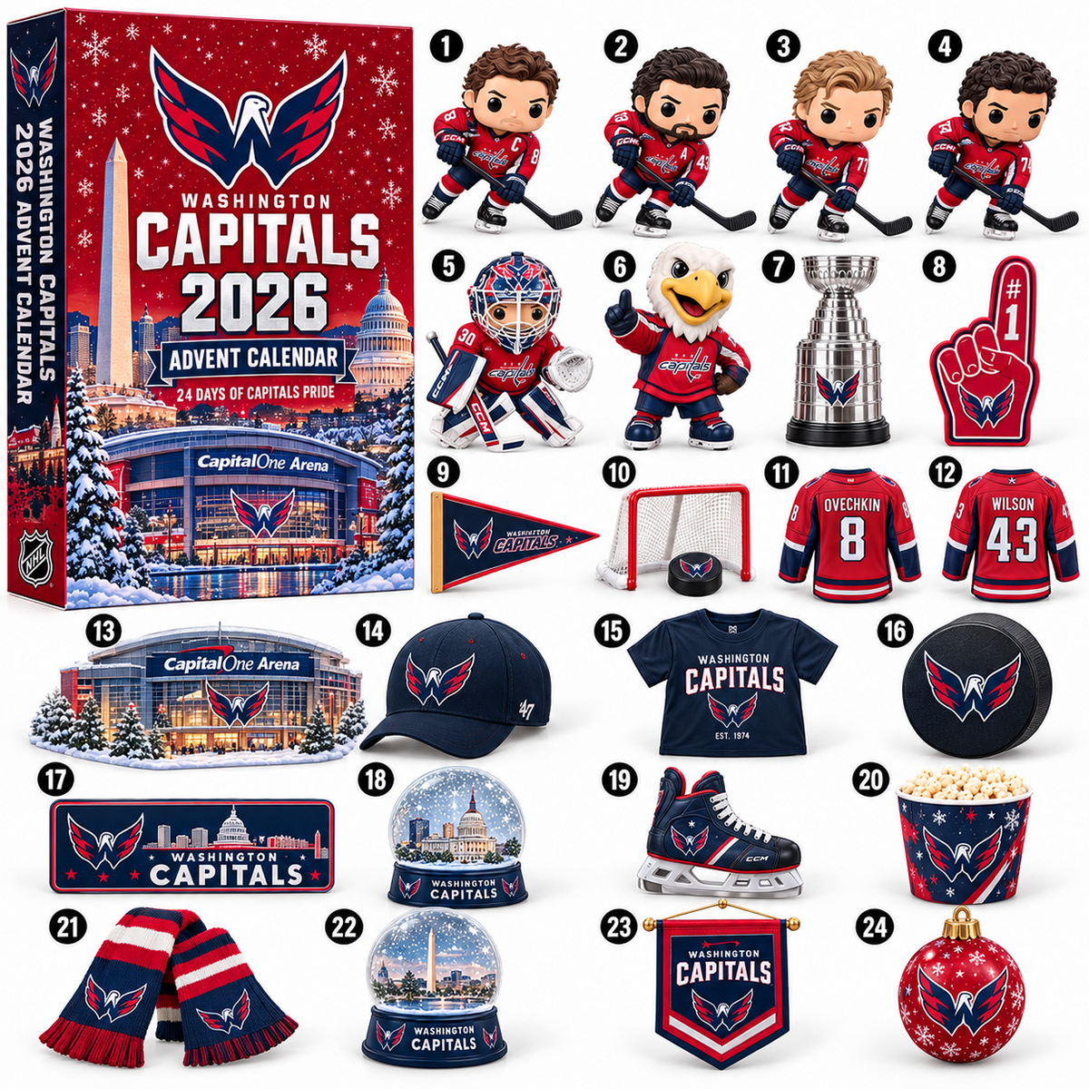 PREMIUM NHL X WAS 24-Day Game Day Surprise Countdown V2 Advent Calendar