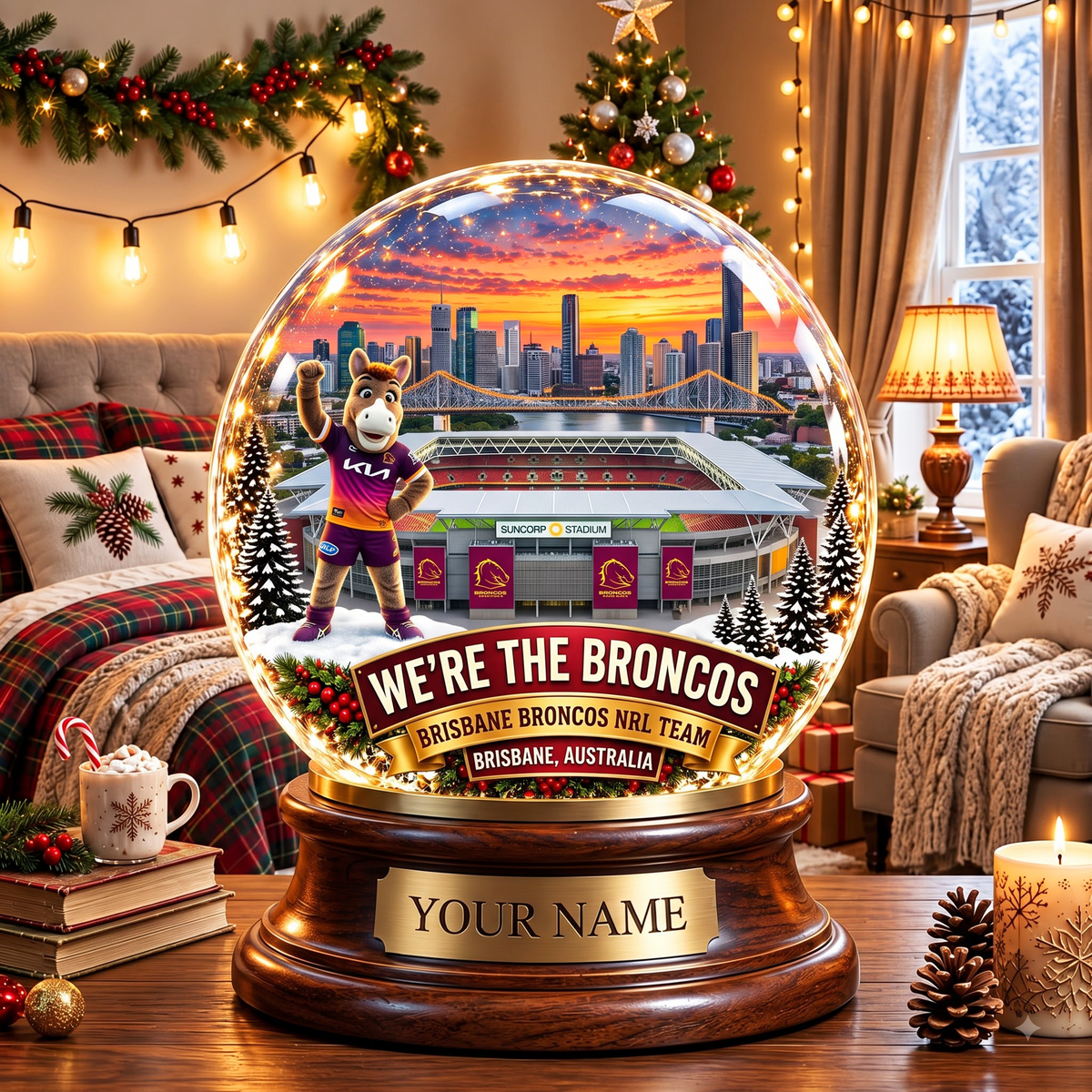 PREMIUM NRL BB DELUXE PERSONALIZED Crystal Ball Night Light For FanLIMITED EDITION