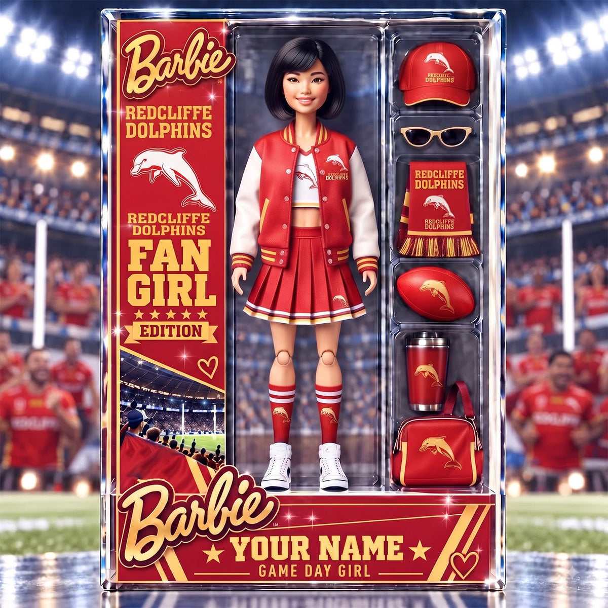 PREMIUM NRL X DOL EXCLUSIVE BARBIE PERSONALIZED Acrylic Block Plaque Gifts For Fan - Limited Edition