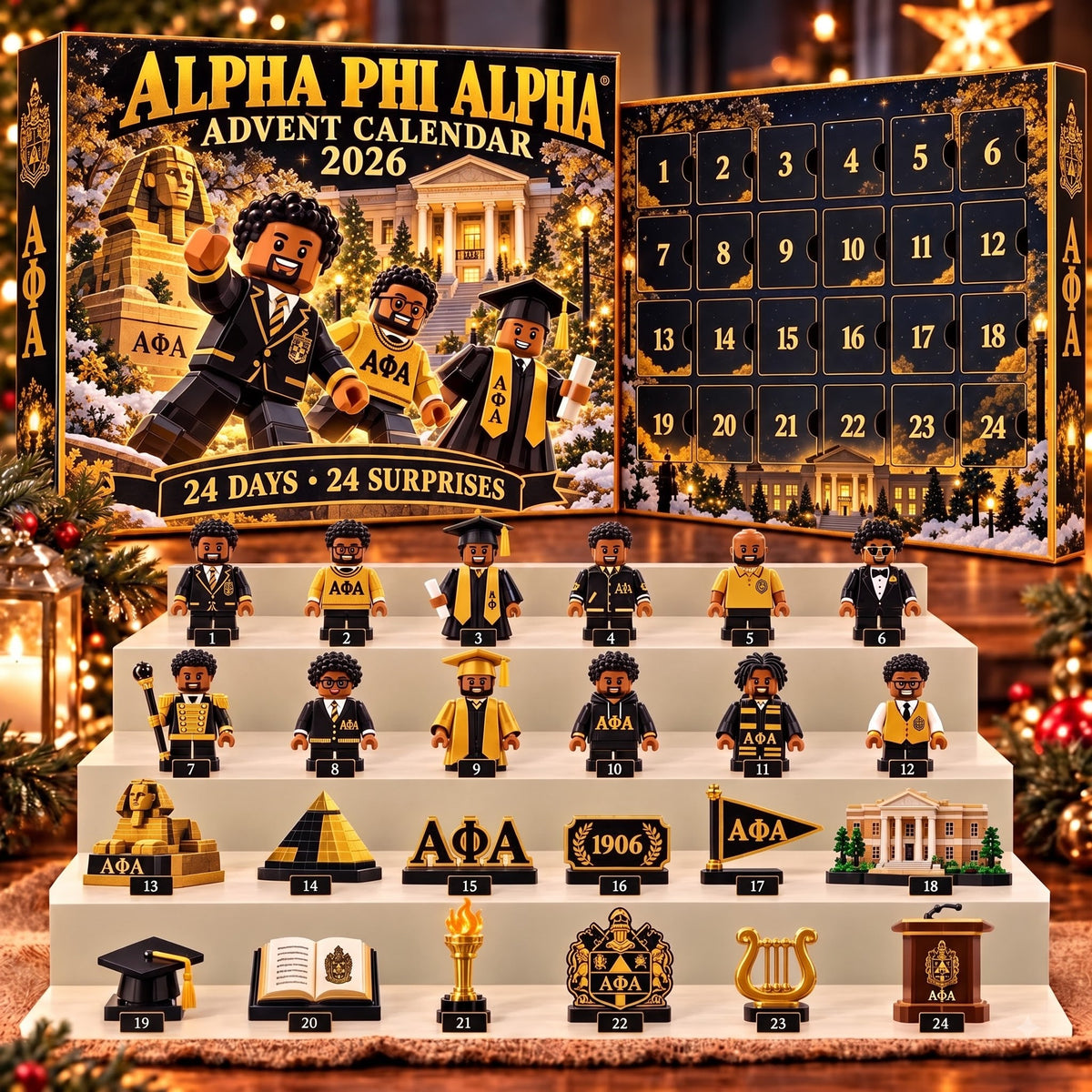 PREMIUM Alpha Phi Alpha X APA BESPOKE OFFICIAL 24-Day Game Day Surprise Countdown Box Limited Edition NDT NHM 081026