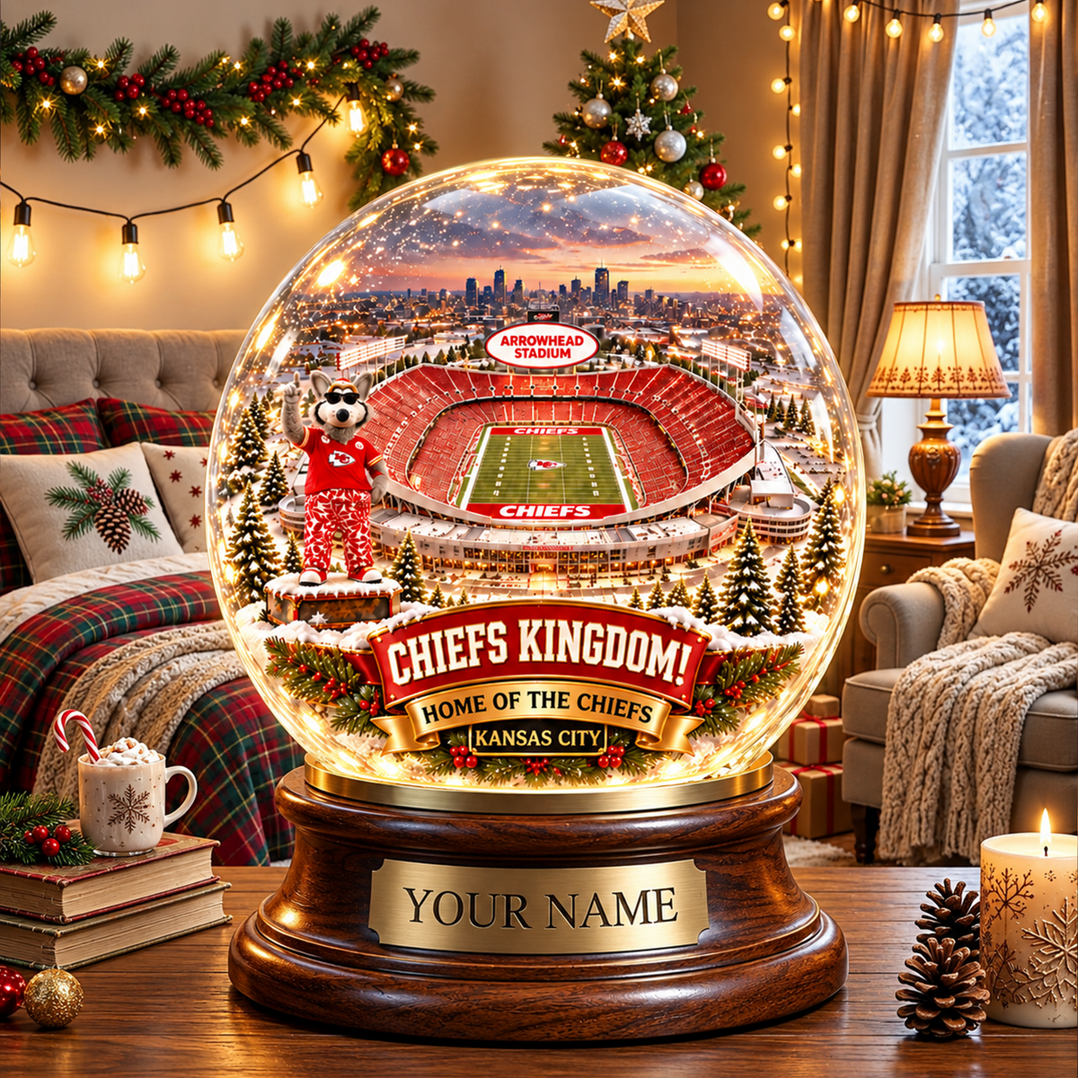 PREMIUM NFL KCC DELUXE PERSONALIZED Crystal Ball Night Light For FanLIMITED EDITION NDT VHM 031026