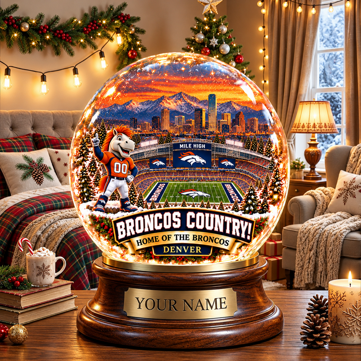 PREMIUM NFL X DB DELUXE PERSONALIZED Crystal Ball Night Light For Fan LIMITED EDITION NDT VHM 031026