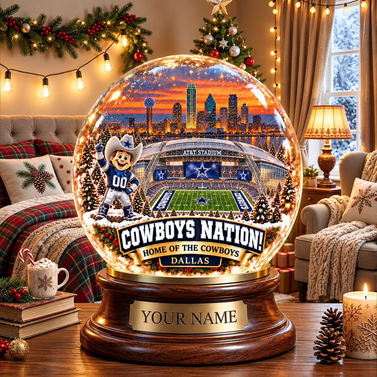 PREMIUM NFL X DC DELUXE PERSONALIZED Crystal Ball Night Light For FanLIMITED EDITION NDT VHM 031026
