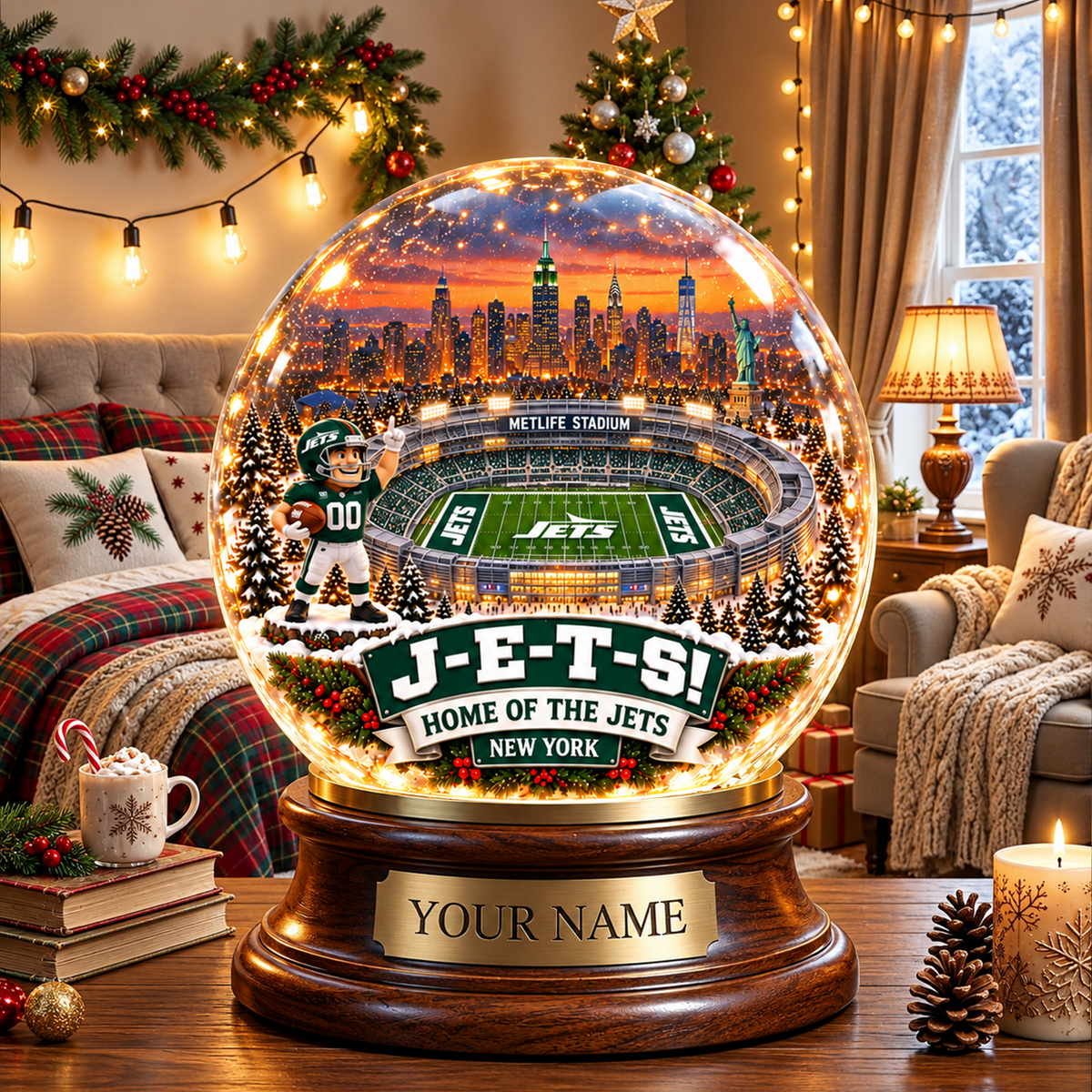 PREMIUM NFL X NYJ DELUXE PERSONALIZED Crystal Ball Night Light For FanLIMITED EDITION NDT VHM 031026