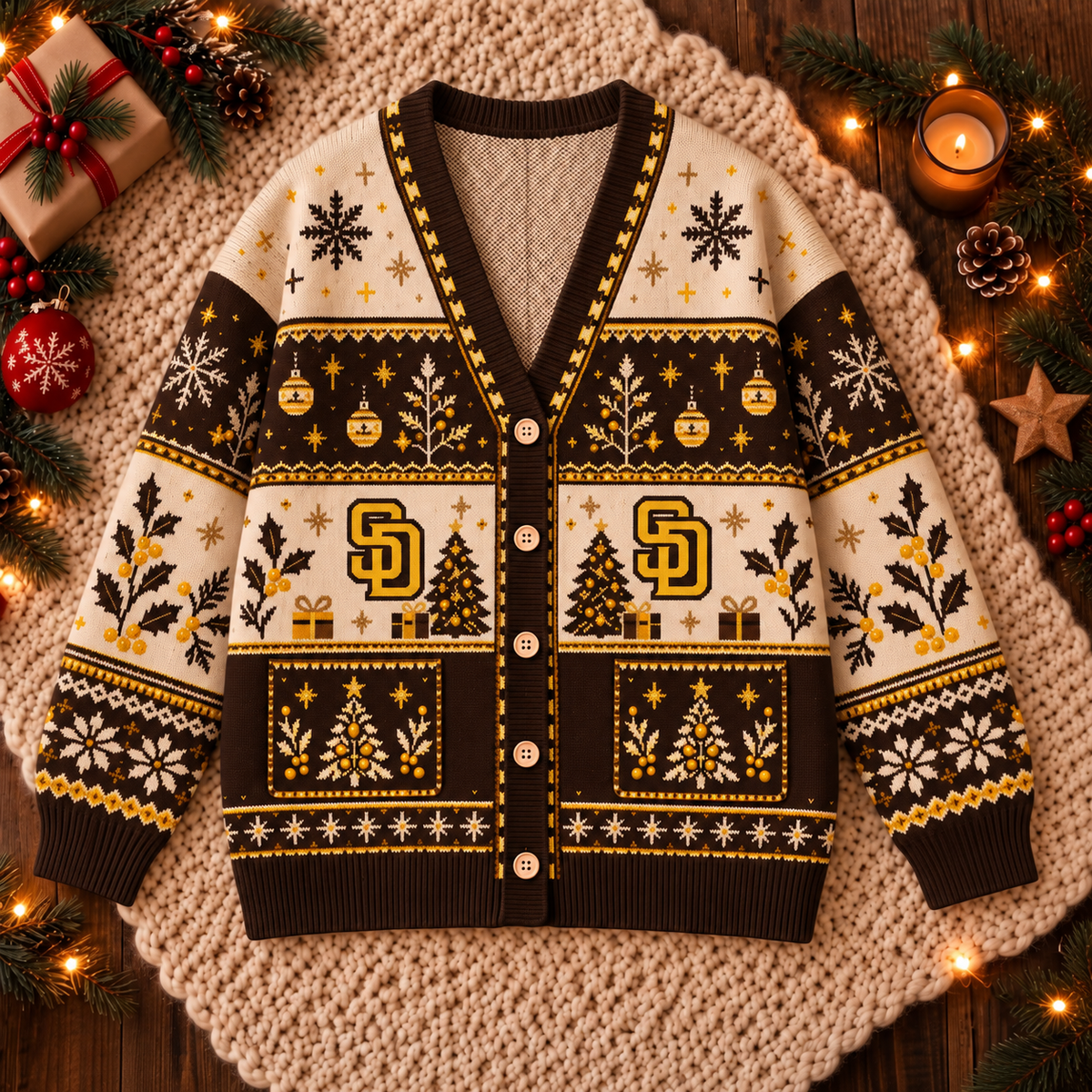 Premium Christmas MLB x SD Knitted Cardigan