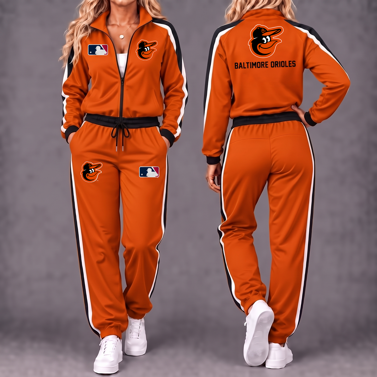 Premium MLB x BAL Game Day Waterproof Windbreaker Zip-Up Tracksuit Set