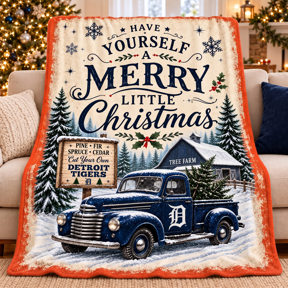 Premium MLB x DET Tree Farm Blanket